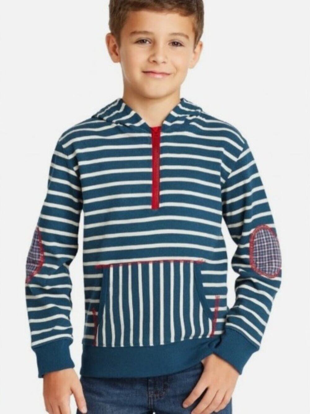 Matilda Jane Brand Joanna Gaines Size 6 Patches & Pluck Navy Striped Hoodie Top